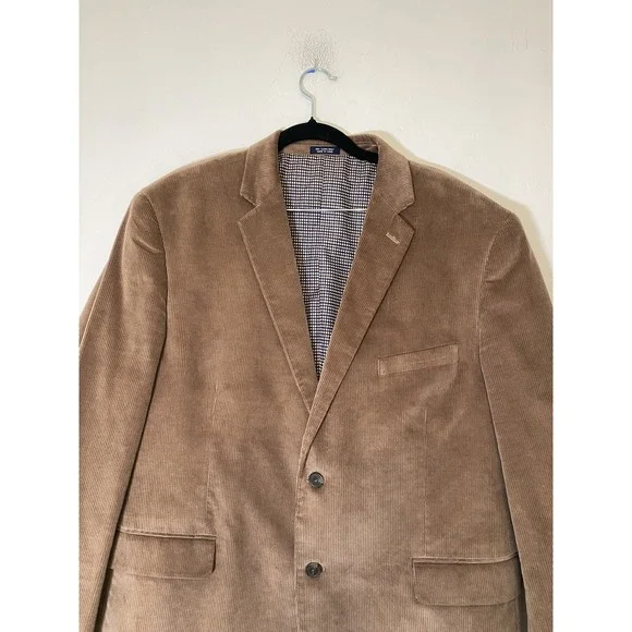 Mens Saddlebred 44S Brown Corduroy Blazer Sport Coat Cotton 2 Button Preppy - Picture 3 of 14